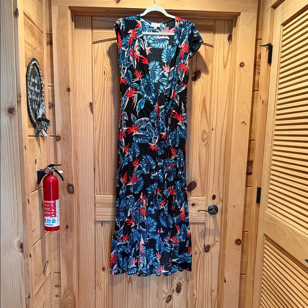 Floral Black and Red Women's Dress